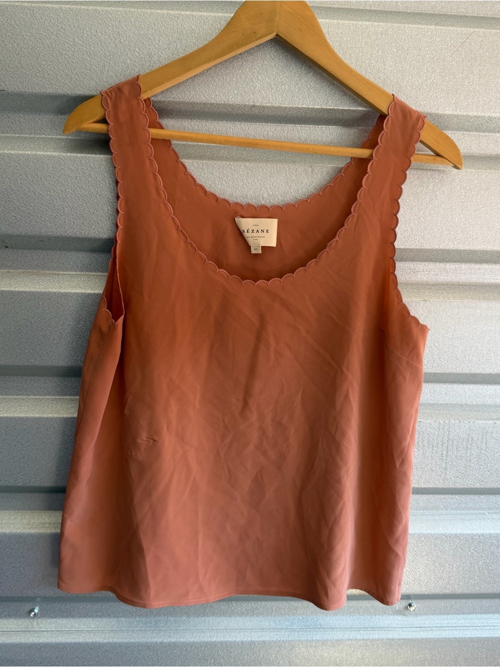 Sezane lucie scalloped tank